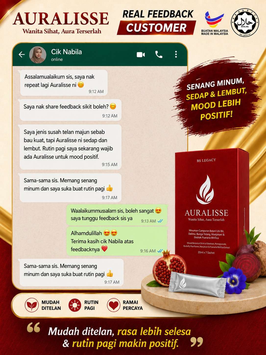 Testimoni WhatsApp Cik Nabila